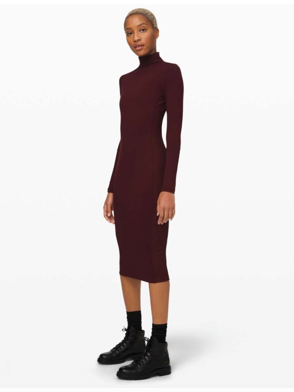 Lululemon Its Rulu Mock Neck Dress, Garnet